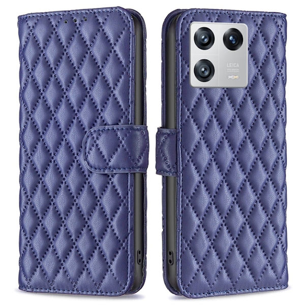Rombemønster, matt flip-deksel for Xiaomi 13 - Blå Blue