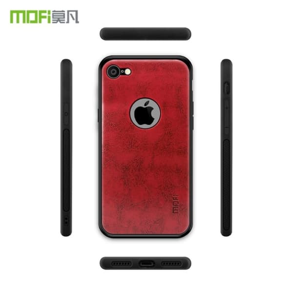MOFI iPhone 8 4.7 tum mobilskal plast syntetläder silikon - Röd Röd
