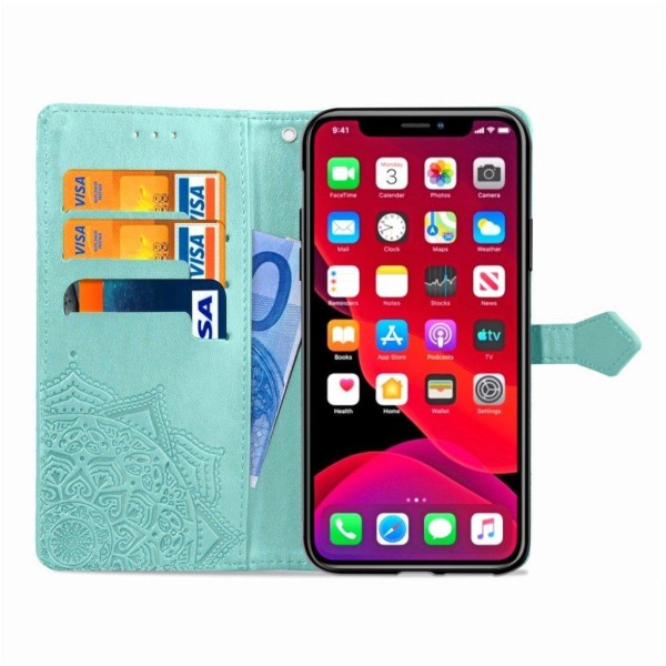 Mandala iPhone 11 Flip kotelot - Syaani Blue