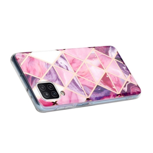 Marble Samsung Galaxy A12 5G Etui - Rose og Purple Tile Pink