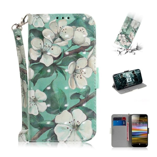 Sony Xperia L3 mønstret læderetui - Flotte Blomster Multicolor