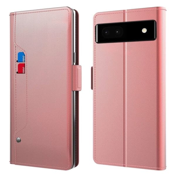 Snyggt Google Pixel 6a fodral med sminkspegel - Rosa Rosa