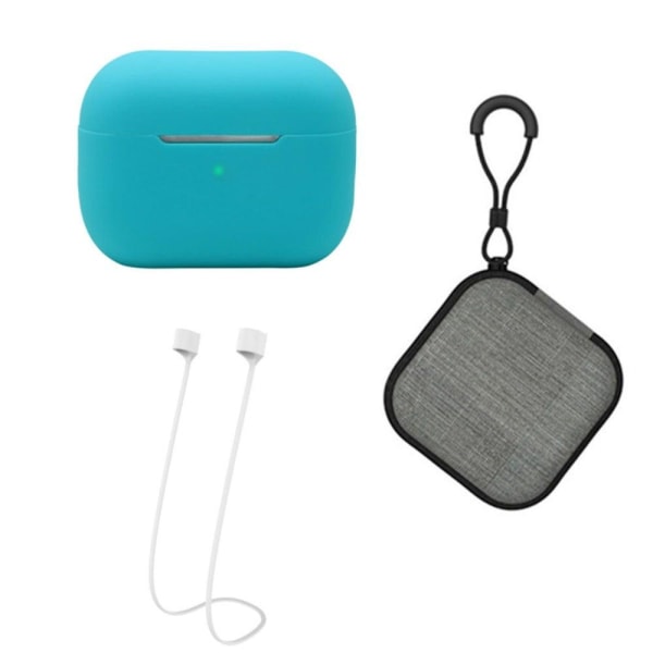 AirPods Pro 2 silikonfodral med rem och förvaringslåda - Mintgrön Grön