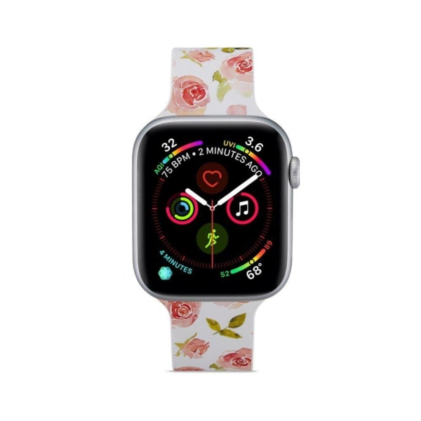 Apple Watch Series 5 40mm mönster silikon klockarmband - Rose Rosa