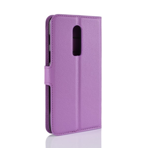OnePlus 6 mobilfodral PU läder skyddande stående läge plånbok litchi textur - Lila Lila