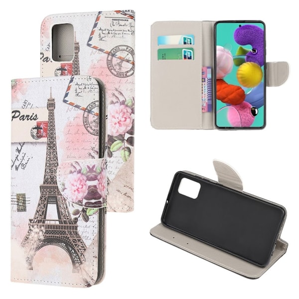 Wonderland Samsung Galaxy A51 etui – Eiffel Tårnet Multicolor