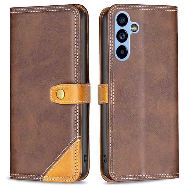 BINFEN tofarget læretui for Samsung Galaxy A54 - Kaffe Brown