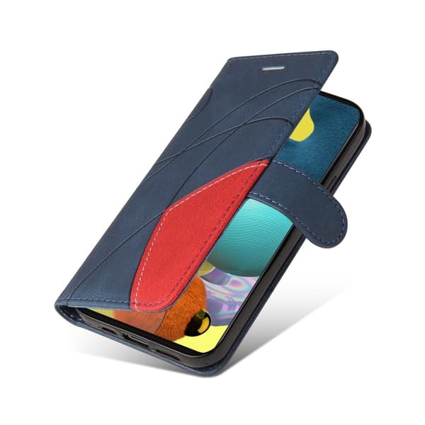 Teksturert læretui med stropp for Samsung Galaxy A51 - Blå Blue