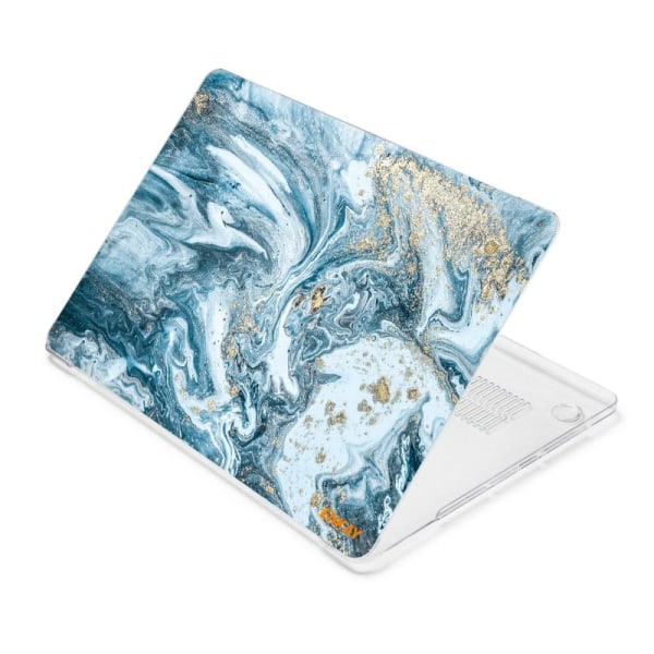 HAT PRINCE MacBook Pro 16 M1 / M1 Max (A2485, 2021) streamer light pattern style cover - Sinivihreä Marmori Blue