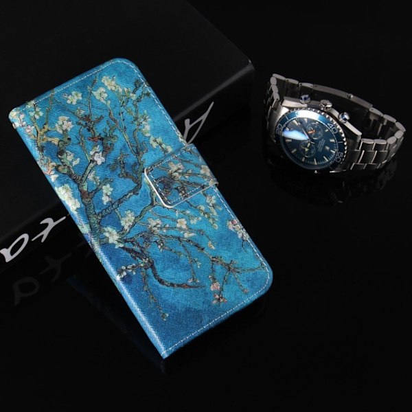iPhone Xr flip case i mønstret læder - Træ Med Blomster Multicolor