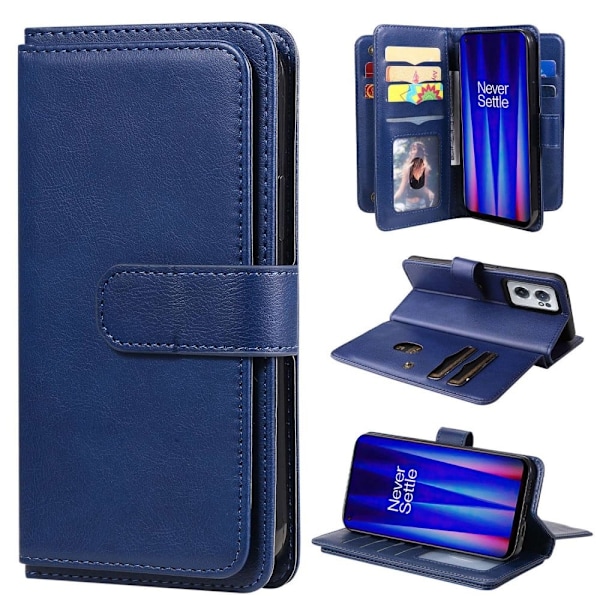 OnePlus Nord CE 2 5G 10-paikkainen lompakkokotelo - Tummansininen Blue