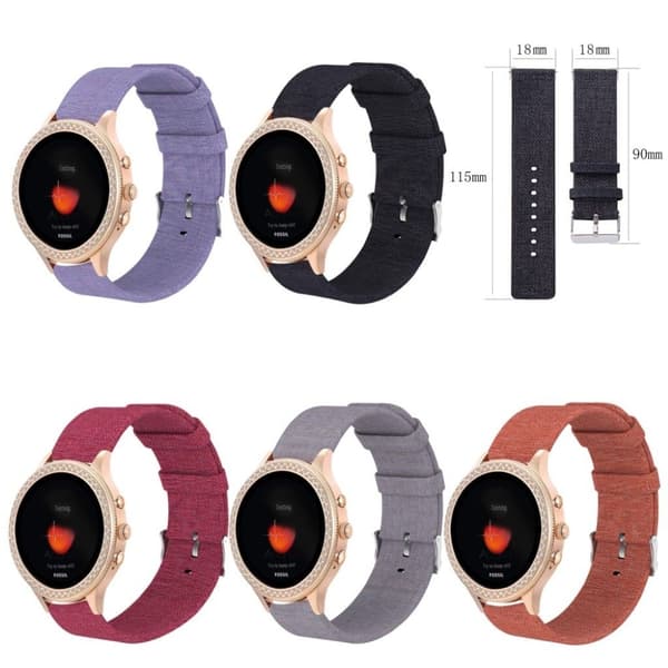 Fossil Gen 4 (40mm) kestävä nailon ranneke - Musta Black