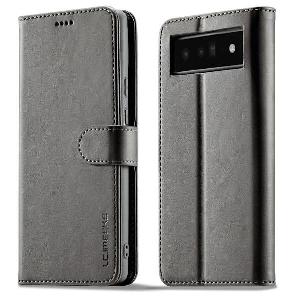 LC.Imeeke Google Pixel 6 Pro Flippetui - Grå Silver grey