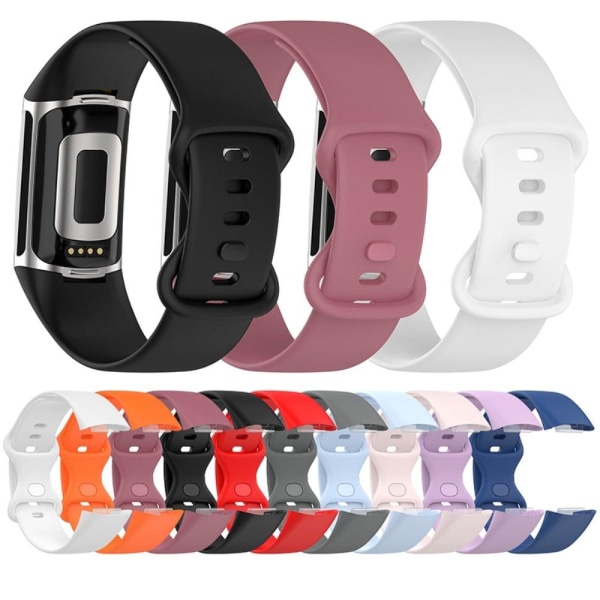 Fitbit Charge 5 yksinkertainen silikonikellon hihna - Musta Black