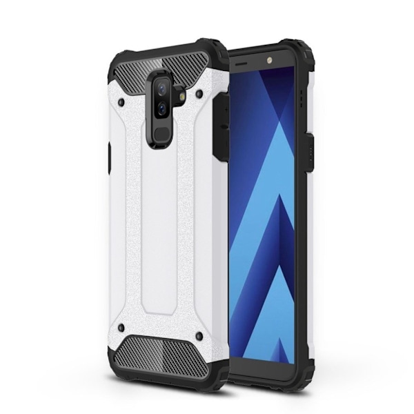 Samsung Galaxy A6 Plus (2018) och A9 Star Lite och J8 (2018) mobilskal hårdplast och TPU material kolfiber värmeavledande - Vit Vit