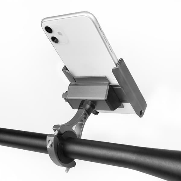 Universal holder til cykeltelefon - Kort / Styr / Grå Silver grey