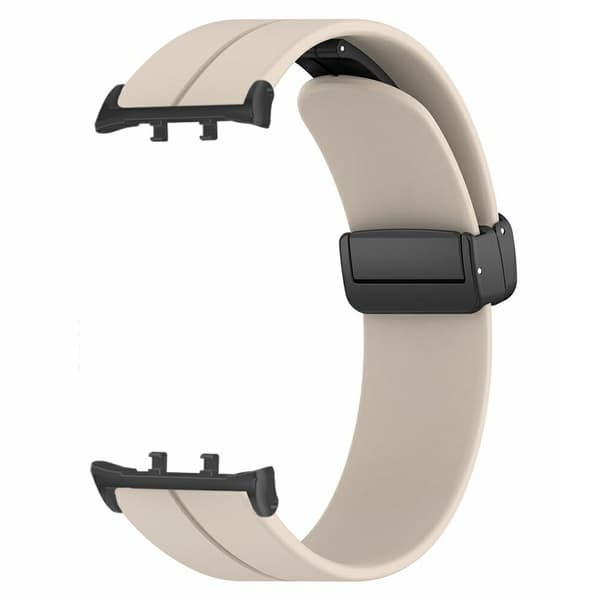 Honor Watch 5 Armband Silikonklockarmband med Magnetiskt Fällbart Lås - Elfenben Vit Vit