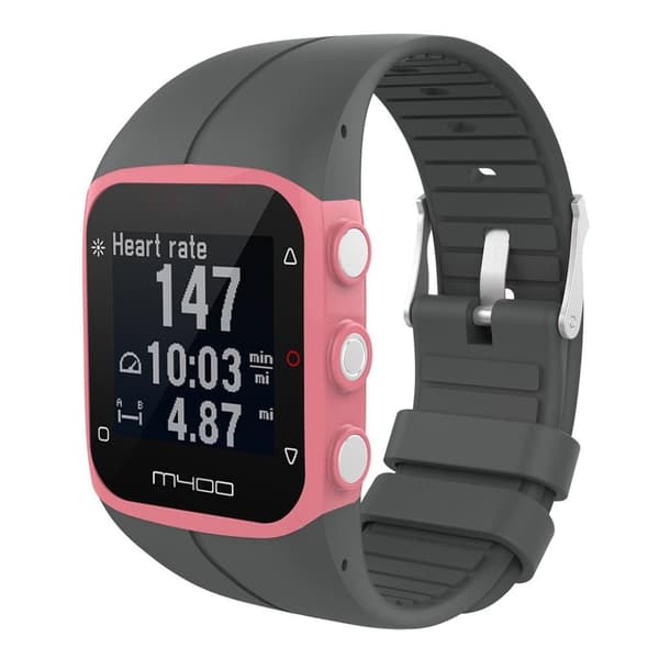 Polar M400 mallin älykellolle kestävä ranneke - Harmaa Silver grey