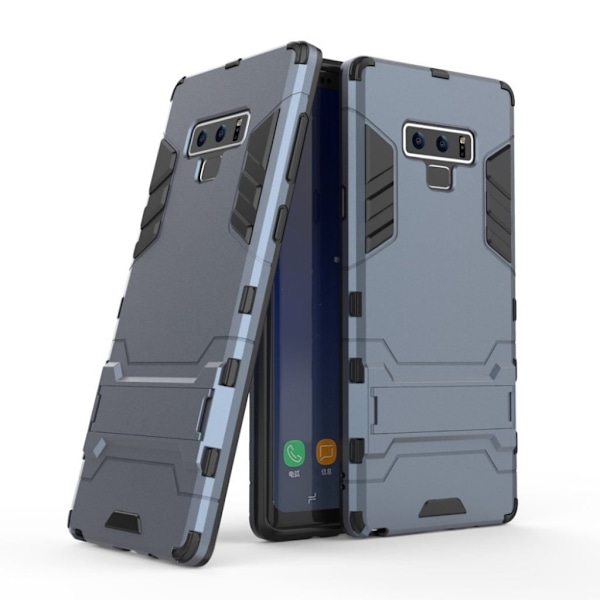 Samsung Galaxy Note9 beskyttelsesetui i hybridmaterialer med stativ - Mørkeblå Blue