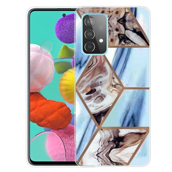 Marmormotiv Samsung Galaxy A53 5G skal - Himmelsblå Och Brun Marmor multifärg
