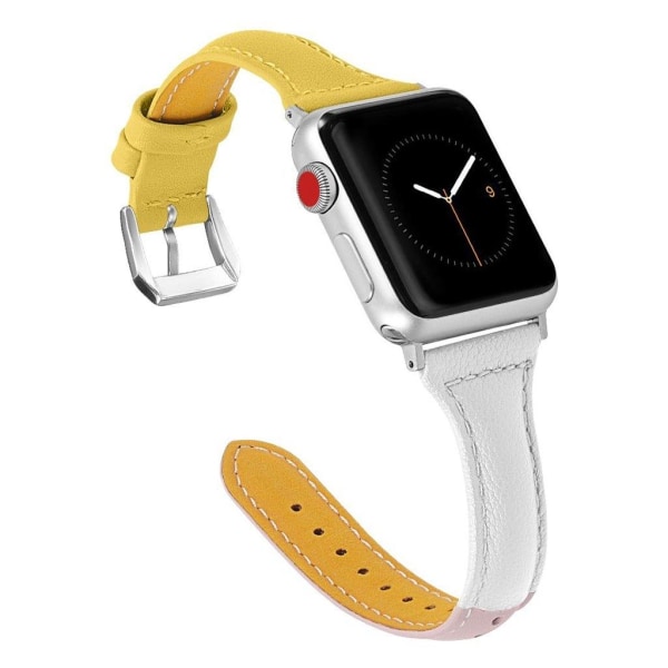 Apple Watch Series 4 40mm tri-color genuine leather watch band - Gul