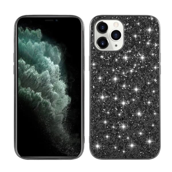 Glitter iPhone 12 Mini Etui - Svart Black