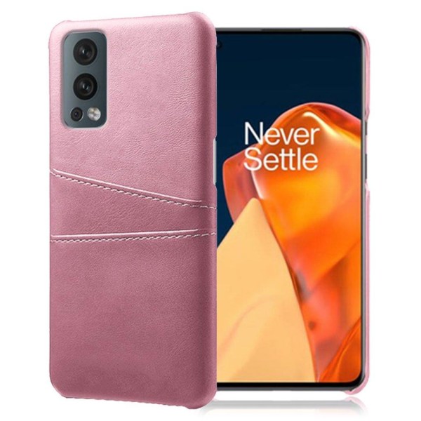 OnePlus Nord 2 5G skal med korthållare - Rosa Rosa