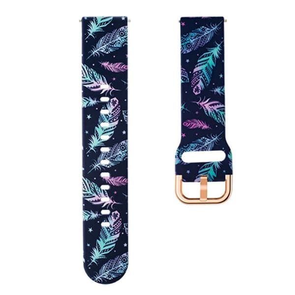 22mm Universal viileä kuvio silikoni ranneke - Höyhenet Multicolor