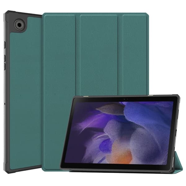 Samsung Galaxy Tab A8 10.5 (2021) tri-fold PU læder flip taske - Sortliggrøn Green