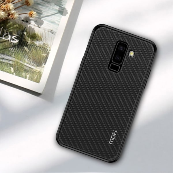 Samsung Galaxy A6 Plus (2018) MOFI Honor Kudottu Pintainen Synteetti Nahkainen Takasuoja Kuori Muovista - Musta Black