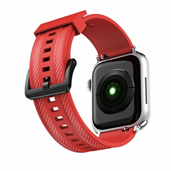 Apple Watch (41mm) carbon fiber silicone watch strap - Red Red