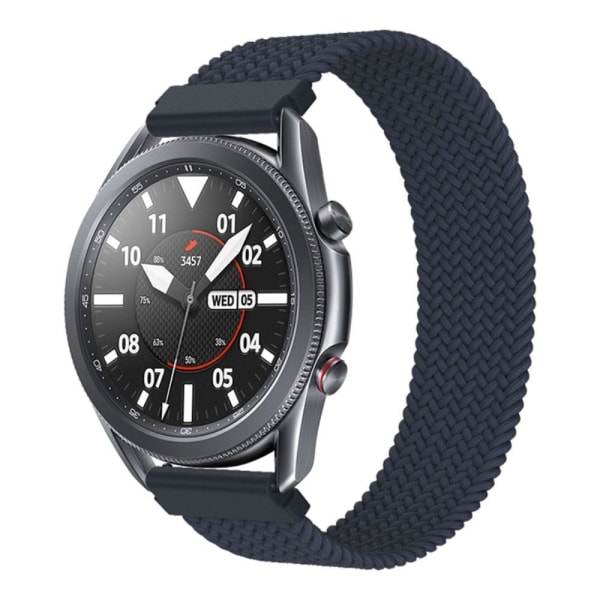 Samsung Galaxy Watch 3 (45 mm) elastisk nylon-urrem - Mørkeblå Størrelse: Xs Blue