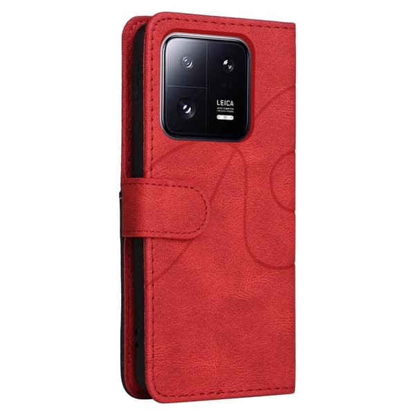 Teksturoitu nahkakotelo hihnalla Xiaomi 13 Pro - Punainen Red