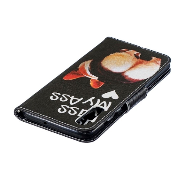 Samsung Galaxy A70 mønstret lædercover - kys min røv Multicolor