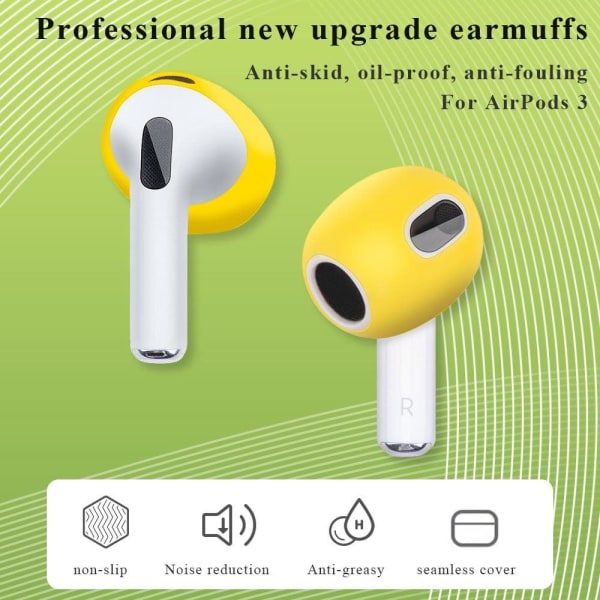 1 Pair AirPods 3 silicone cover - Yellow Gul