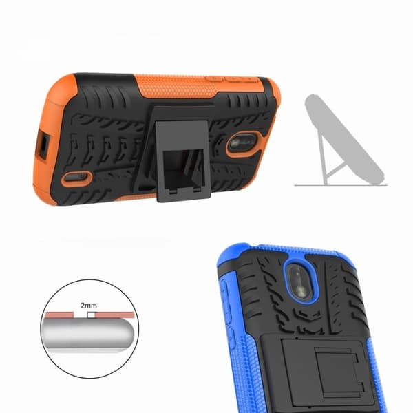 Nokia 1 antislipp kickstand hybrid-veske - Orange Orange