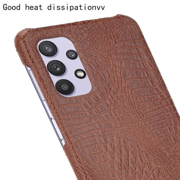 Croco Etui Samsung Galaxy A32 5G - Brun Brown