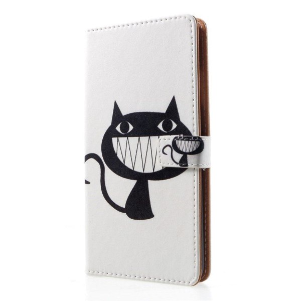 iPhone Xs Max mønstret læder flip cover - Black Cat Black