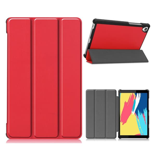 Lenovo Tab M8 cool tri-fold læder flip case - Rød Red