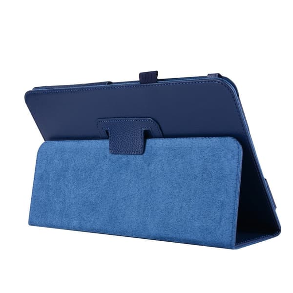 Litchi Grain Smart Leather Case Samsung Galaxy Tab A 10.1 (2016) T580 T585 - Mørkeblå Blue