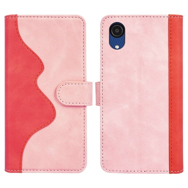 To-farvet Samsung Galaxy A03 Core læderetui - Lyserød Pink