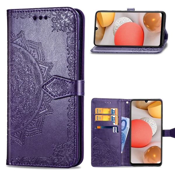 Mandala Samsung Galaxy A42 5G Flip Etui - Lilla Purple