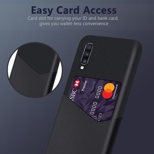 Bofink Samsung Galaxy A70 Card Kuoret - Musta Black