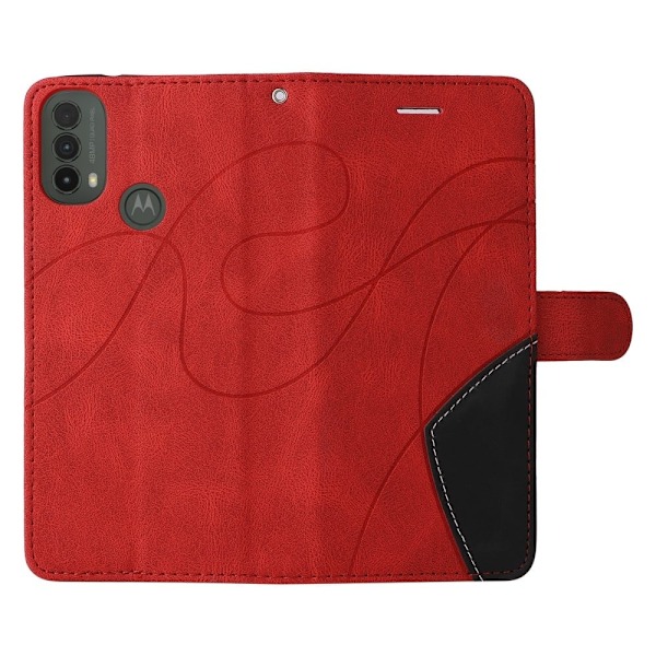 Tekstureret Læder Etui med Strop TilMotorola Moto E30 / E40 / E20 - Rød Red