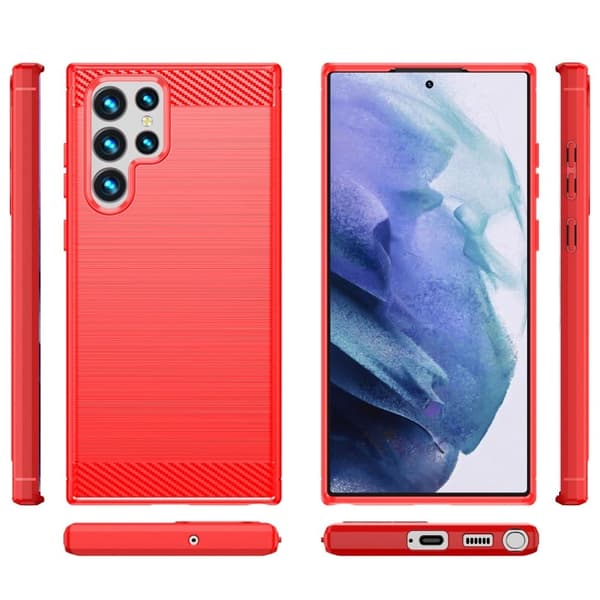 Carbon Flex Etui Samsung Galaxy S23 Ultra - Rød Red