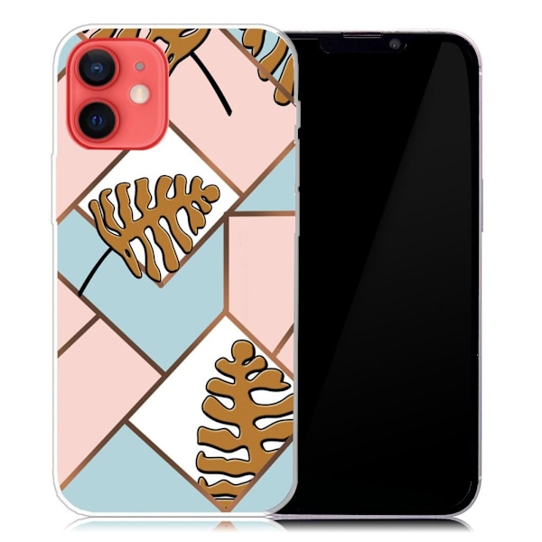 Marmordesign iPhone 13 Mini deksel - Toon-Blader I Rosa Og Blå Multicolor