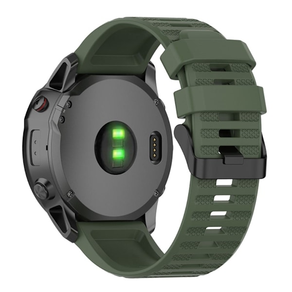 22mm Garmin Forerunner 945 / Fenix 6 / 5 klockarmband i silikon - Militärgrön Grön