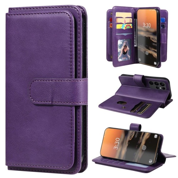 10-slot Lompakko Suojakotelo For Samsung Galaxy S23 Ultra - Violetti Purple