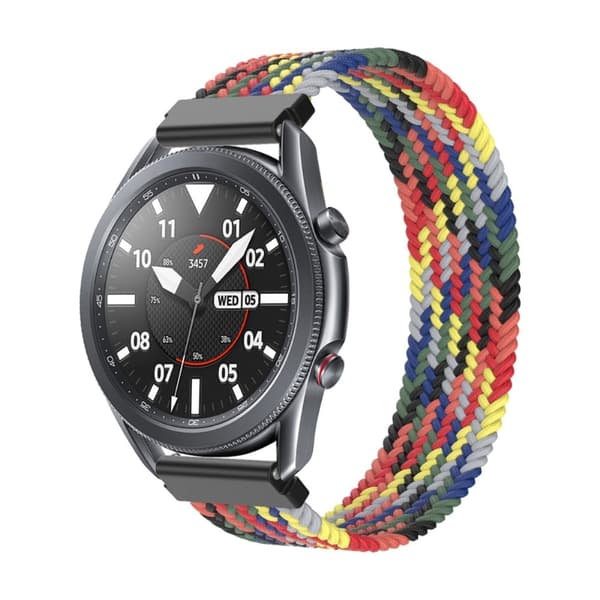 Elastisk klokkerem i nylon til Samsung Galaxy Watch 4 - Fargerik Grå Størrelse: L Multicolor