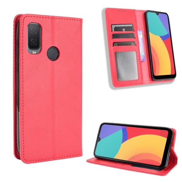 Bofink Vintage Alcatel 1l (2021) Læder Etui - Rød Red